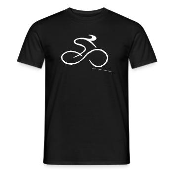 Cycling One Line White - Men's T-Shirt - black - Front - AI Model Male 178 light (178cm)