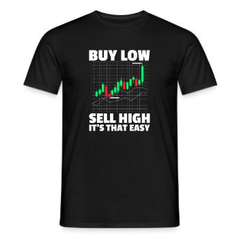 Acheter bas vendre cher Marché boursier Trader en bourse - T-shirt homme - noir - Devant - AI Model Male 178 light (178cm)
