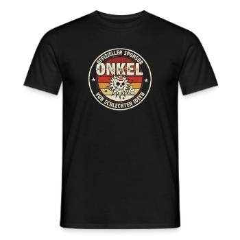 Onkel - Sponsor von schlechten Ideen Retro Badge - Männer T-Shirt - Schwarz - Vorne - AI Model Male 178 light (178cm)
