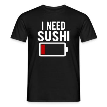 J’ai besoin d’une décharge de batterie spirituelle pour sushi - T-shirt homme - noir - Devant - AI Model Male 178 light (178cm)