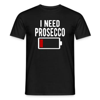 J’ai besoin d’une décharge de batterie drôle de Prosecco Wine - T-shirt homme - noir - Devant - AI Model Male 178 light (178cm)