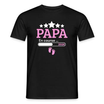 Announcement dad future birth humor - Men's T-Shirt - black - Front - AI Model Male 178 light (178cm)