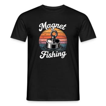 Magnet fishing - Men's T-Shirt - black - Front - AI Model Male 178 light (178cm)