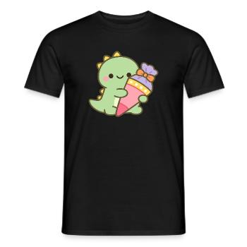Schulkind Dino Einschulung Geschenk - Männer T-Shirt - Schwarz - Vorne - AI Model Male 178 light (178cm)