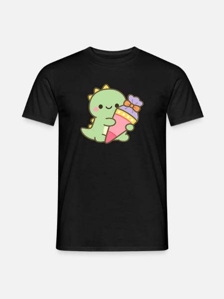 Schulkind Dino Einschulung Geschenk - Männer T-Shirt - Schwarz