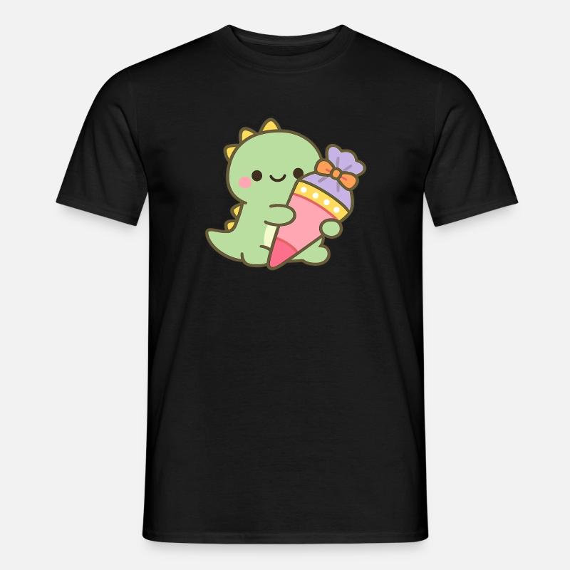 Schulkind Dino Einschulung Geschenk - Männer T-Shirt - Schwarz
