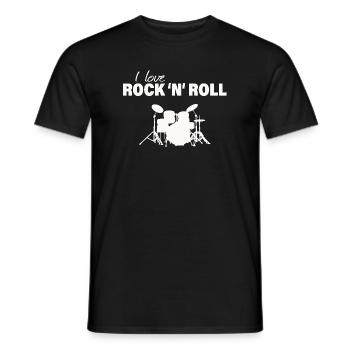 ROCK & ROLL - Männer T-Shirt - Schwarz - Vorne - AI Model Male 178 light (178cm)