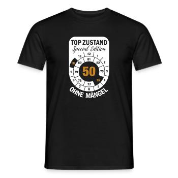 Top Zustand Spezial Edition  50 Jahre 1976 Oktober - Männer T-Shirt - Schwarz - Vorne - AI Model Male 178 light (178cm)