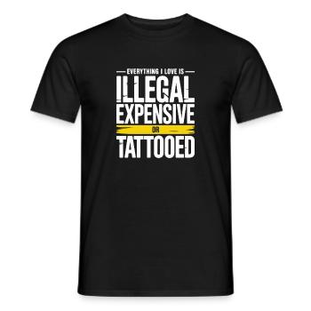 Everything I Love Is Tattooed Tätowiert Tattoo - Männer T-Shirt - Schwarz - Vorne - AI Model Male 178 light (178cm)