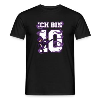 Ich bin 10 Ninja 10. Geburtstag Lila - Männer T-Shirt - Schwarz - Vorne - AI Model Male 178 light (178cm)