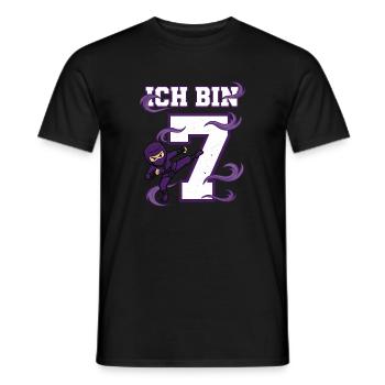 Je suis 7 Ninja, 7e anniversaire Karaté Violet - T-shirt homme - noir - Devant - AI Model Male 178 light (178cm)