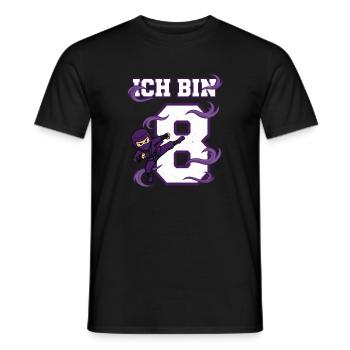 Ich bin 8 Ninja 8. Geburtstag Lila Karate - Männer T-Shirt - Schwarz - Vorne - AI Model Male 178 light (178cm)