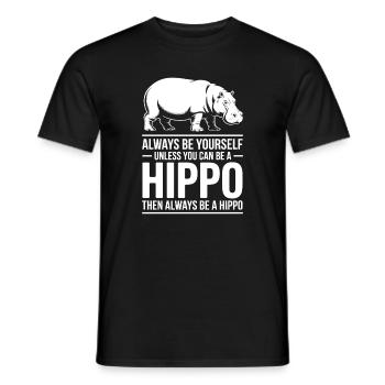 Hippopotamus Sayings Hippopotamus Joke Hippopotamus Gift - Men's T-Shirt - black - Front - AI Model Male 178 light (178cm)