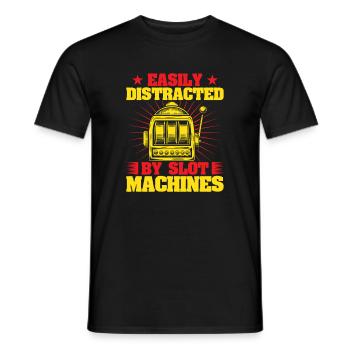 Gambling Fan Easily Distracted By Casino - Männer T-Shirt - Schwarz - Vorne - AI Model Male 178 light (178cm)