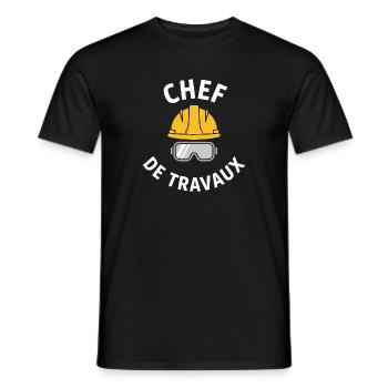 Chef de Chantier travaux Bricoleur Bricolage Cadea - T-shirt homme - noir - Devant - AI Model Male 178 light (178cm)