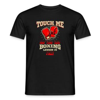 Touche-moi d’abord Leçon de boxe Tee Art de combattant gratuit - T-shirt homme - noir - Devant - AI Model Male 178 light (178cm)