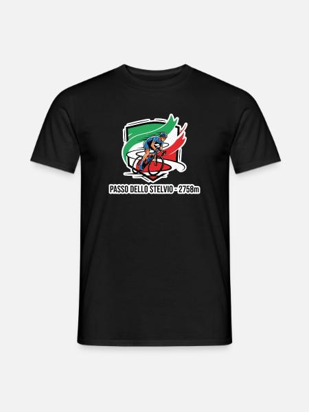Passo Dello Stelvio Rider Badge 2758m - Men's T-Shirt - black