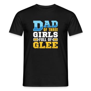 Dad father of three girls daughters - Men's T-Shirt - black - Front - AI Model Male 178 light (178cm)
