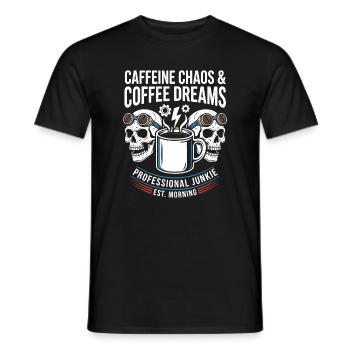 Coffee Mayhem Skulls Morning Junkie Design - Men's T-Shirt - black - Front - AI Model Male 178 light (178cm)