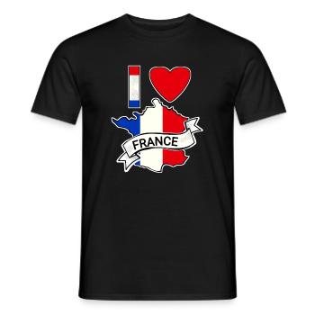 France - Flag - Map - Men's T-Shirt - black - Front - AI Model Male 178 light (178cm)