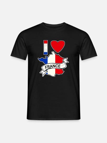 France - Flag - Map - Men's T-Shirt - black