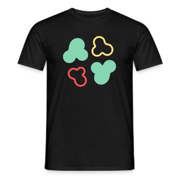 Forme des cellules d’amibe colorées - T-shirt homme - noir - Devant - AI Model Male 178 light (178cm)