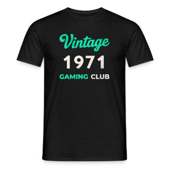 Vintage 1971 – Année de naissance rétro du Gaming Club - T-shirt homme - noir - Devant - AI Model Male 178 light (178cm)