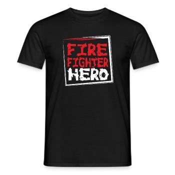POMPIER-HÉROS - T-shirt homme - noir - Devant - AI Model Male 178 light (178cm)