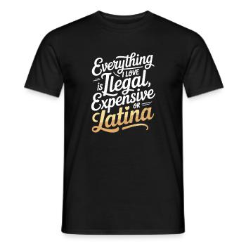 Tout ce que j’aime est illégal, cher ou latina - T-shirt homme - noir - Devant - AI Model Male 178 light (178cm)