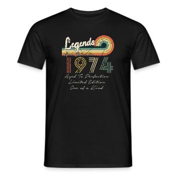 1974 The Legends Were Born in 1974 | vintage!! - Men's T-Shirt - black - Front - AI Model Male 178 light (178cm)
