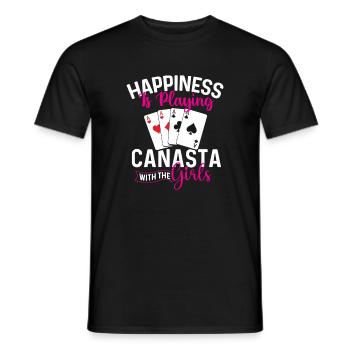 Glück beim Canasta-Spielen mit den Mädchen - Männer T-Shirt - Schwarz - Vorne - AI Model Male 178 light (178cm)