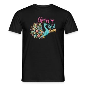 Cheers Bird Bam Mahjong Tiles Funny - Men's T-Shirt - black - Front - AI Model Male 178 light (178cm)