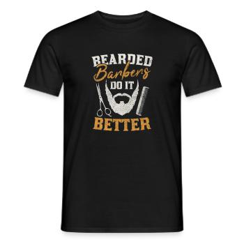 Bearded Barbers Do It Better Hair Stylist Design - Männer T-Shirt - Schwarz - Vorne - AI Model Male 178 light (178cm)