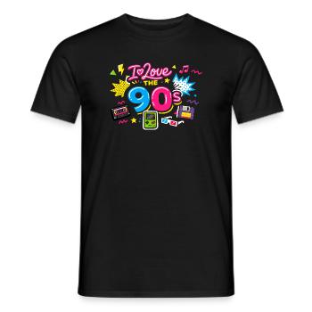 années quatre-vingt-dix - T-shirt homme - noir - Devant - AI Model Male 178 light (178cm)