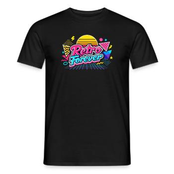 Retro Forever Neon 80s Vibe - Men's T-Shirt - black - Front - AI Model Male 178 light (178cm)