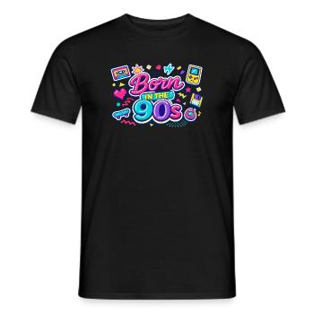 Born in den 90ern Neon-Retro - Männer T-Shirt - Schwarz - Vorne - AI Model Male 178 light (178cm)