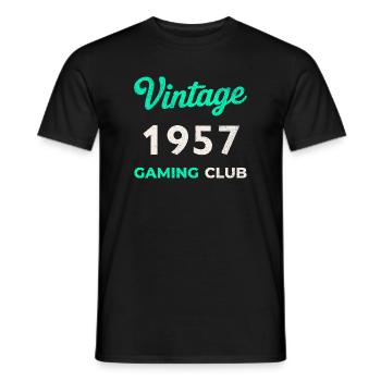 Vintage 1957 – Année de naissance rétro du Gaming Club - T-shirt homme - noir - Devant - AI Model Male 178 light (178cm)