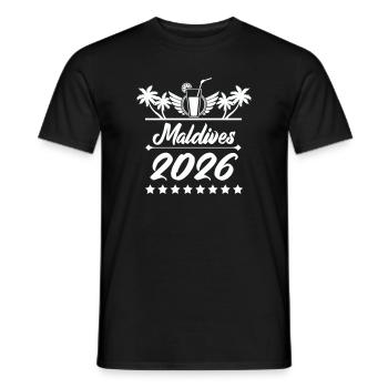Rêve de plage Maldives 2026 - T-shirt homme - noir - Devant - AI Model Male 178 light (178cm)