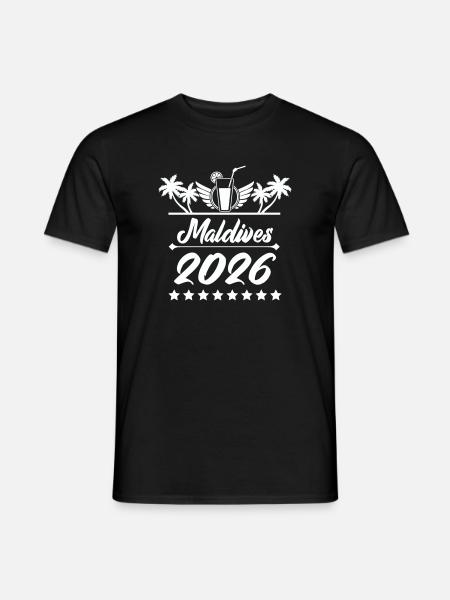Maldives 2026 Strandtraum - Männer T-Shirt - Schwarz