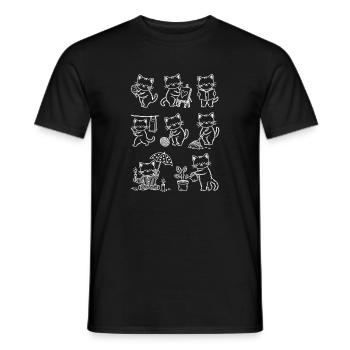 Katzen Chalk Skizzen - Männer T-Shirt - Schwarz - Vorne - AI Model Male 178 light (178cm)