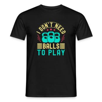 Les passionnés de fitness n’ont pas besoin de ballons pour jouer - T-shirt homme - noir - Devant - AI Model Male 178 light (178cm)