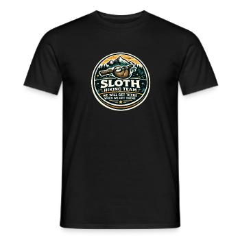 Faultier Hiking Team Wir kommen schon - Männer T-Shirt - Schwarz - Vorne - AI Model Male 178 light (178cm)