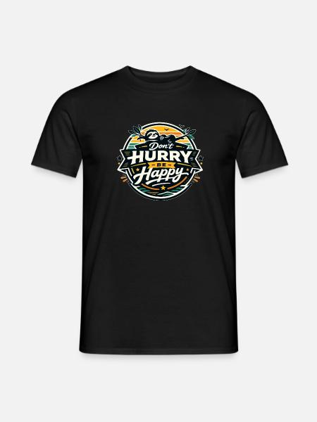 Dont Hurry Be Happy Sloth - Men's T-Shirt - black