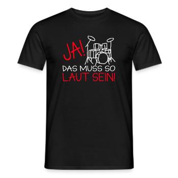 Batterie : Musicien drôle - T-shirt homme - noir - Devant - AI Model Male 178 light (178cm)
