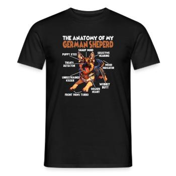 Promenade cadeau du propriétaire de chien sur les proverbes du chien - T-shirt homme - noir - Devant - AI Model Male 178 light (178cm)