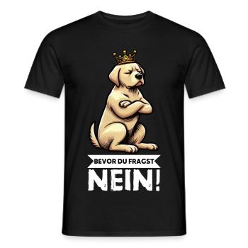 Before you ask: No Labrador Labrador owner - Men's T-Shirt - black - Front - AI Model Male 178 light (178cm)