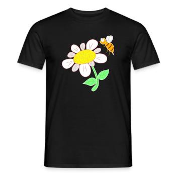 Bee that flies to flower - Men's T-Shirt - black - Front - AI Model Male 178 light (178cm)