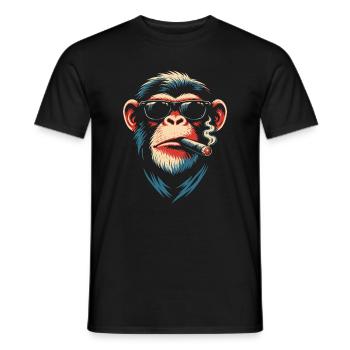 Sonnenbrillenrauchender Affe - Männer T-Shirt - Schwarz - Vorne - AI Model Male 178 light (178cm)