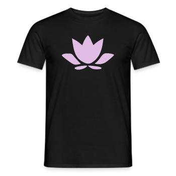 Lotus Flower Lotus Flower Violet Flower Flower Yoga - Men's T-Shirt - black - Front - AI Model Male 178 light (178cm)