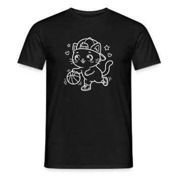 Basket-ball des Kawaii Cat - T-shirt homme - noir - Devant - AI Model Male 178 light (178cm)
